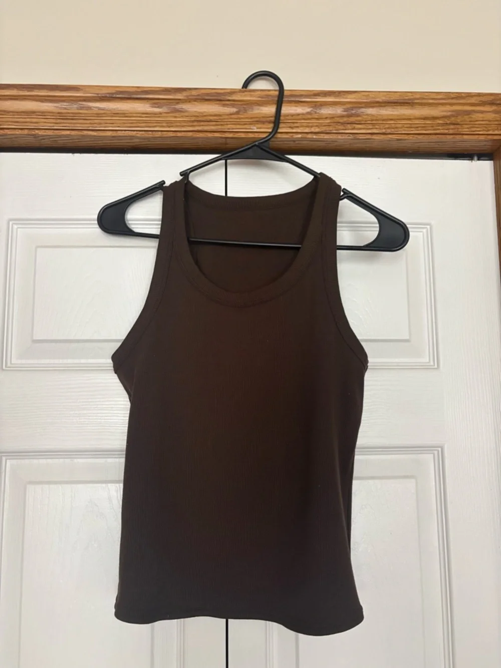 Alo Ribbed Racerback Tank - Dark Brown - Picture 2 of 2